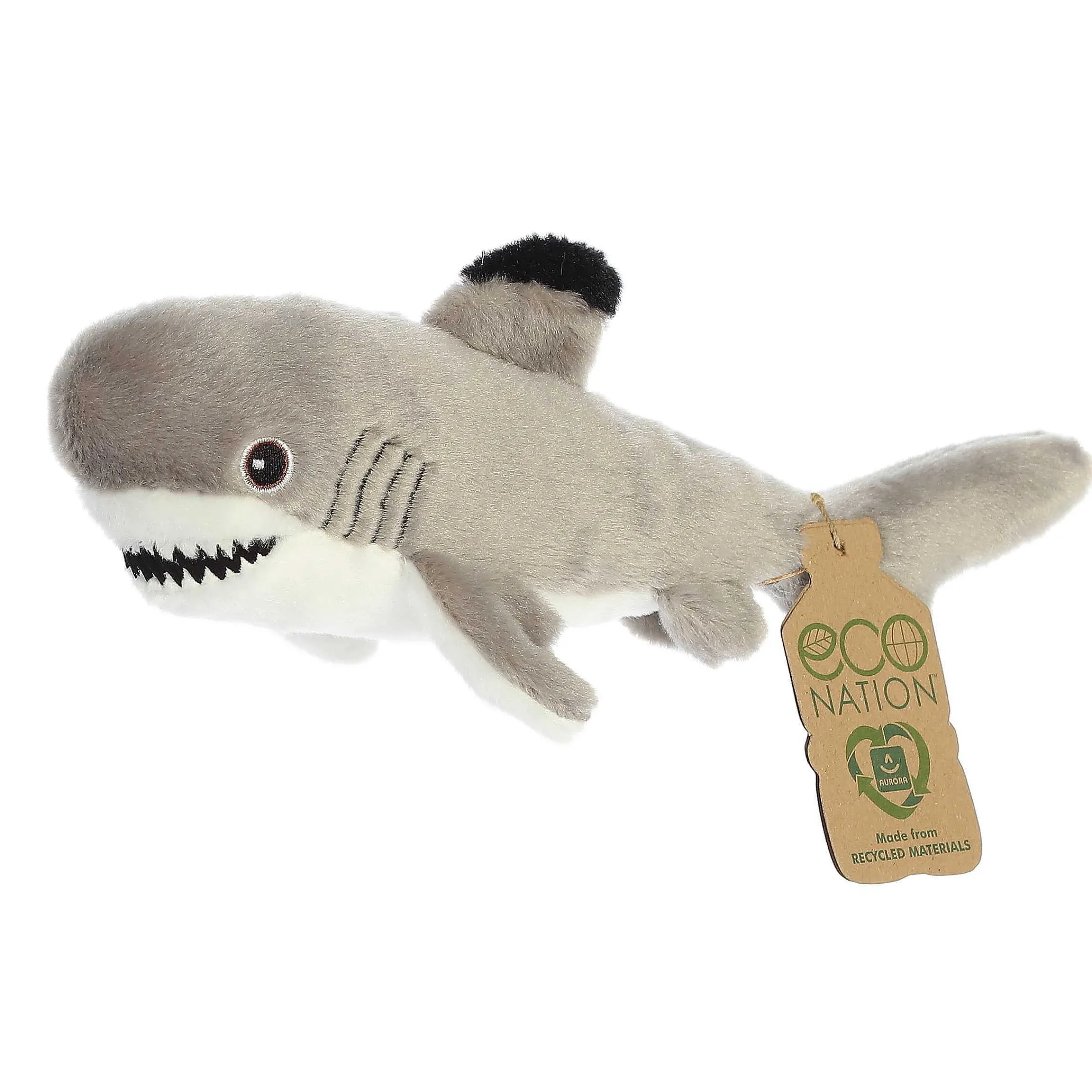 New | Aurora® - Eco Nation - Eco Softies - 8" Black Tipped Shark